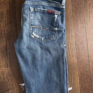7 For All Mankind Distressed Blue Jeans- Women size 27
